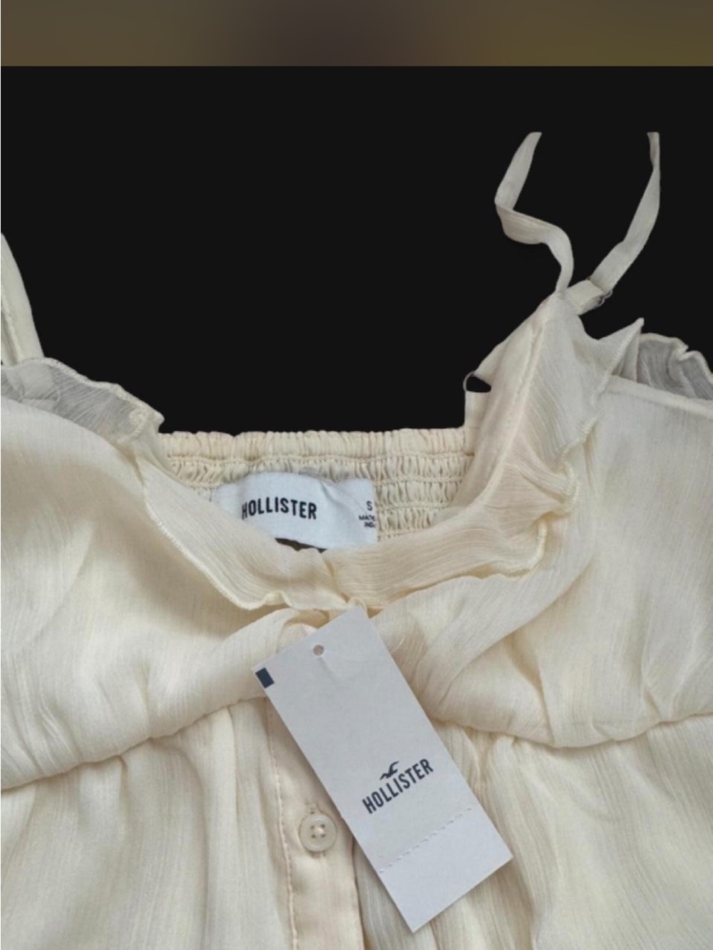 Hollister Yellow Embroidered Babydoll Cami Tank | Coquette Cottagecore | NWOT - Picture 6 of 6